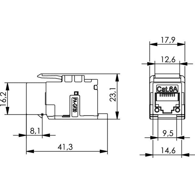 Telegärtner - Modularer Steckverbinder UMJ-Modul K Cat.6 T568 A 100023232 alpinweiss − 24 Stück