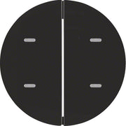 Berker - Abdeckung/Bedienelement für Installationsschalterprogramme Tast-Abdeckung 2fach 75162865 schwarz glänzend