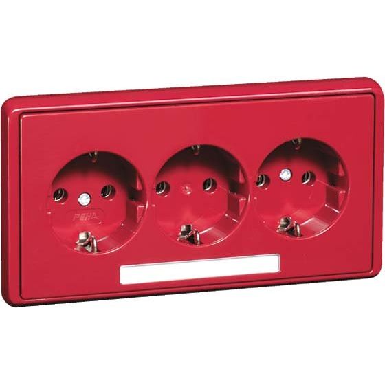 Peha - Schalter-/Steckdosenkombination SCHUKO-Steckdose 3-fach ws D 95.6513.02 NA 16A 250V 2-pol.Bfeld