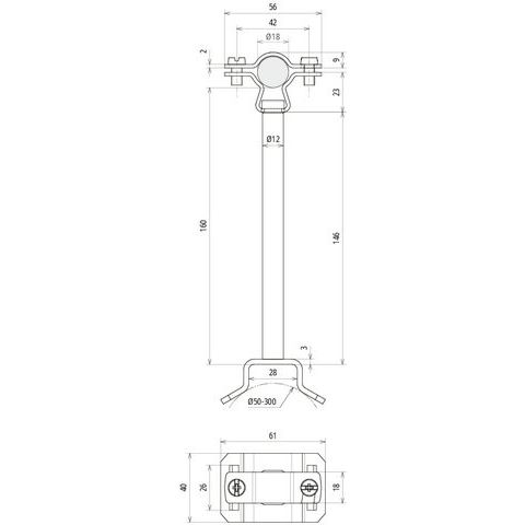 DEHN - Leitungshalter für Blitzschutz HVI-L+ Ex P160 holder LH ZS 18 EX #275462