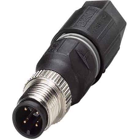 Phoenix Contact - Rundsteckverbinder, feldkonfektionierbar (Industriesteckverbinder) Sensor-Aktor-Stecker SACCM12MS-4QO-0,75-M 4p.,M12-Stecker,ger