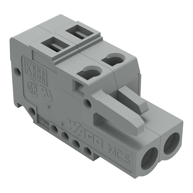 WAGO - Kabelsteckverbinder für Leiterplattensteckverbinder 1-Leiter-Federleiste 231-102/102-000 CAGECLAMP,2,5 mm²,gr − 100 Stück