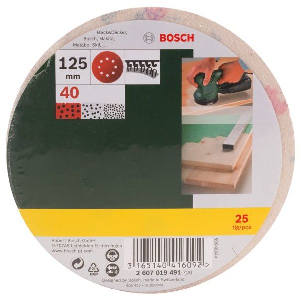 Bosch - Schleifpapierset Schleifblatt-Set für 2607019491 Exzenterschleifer 8