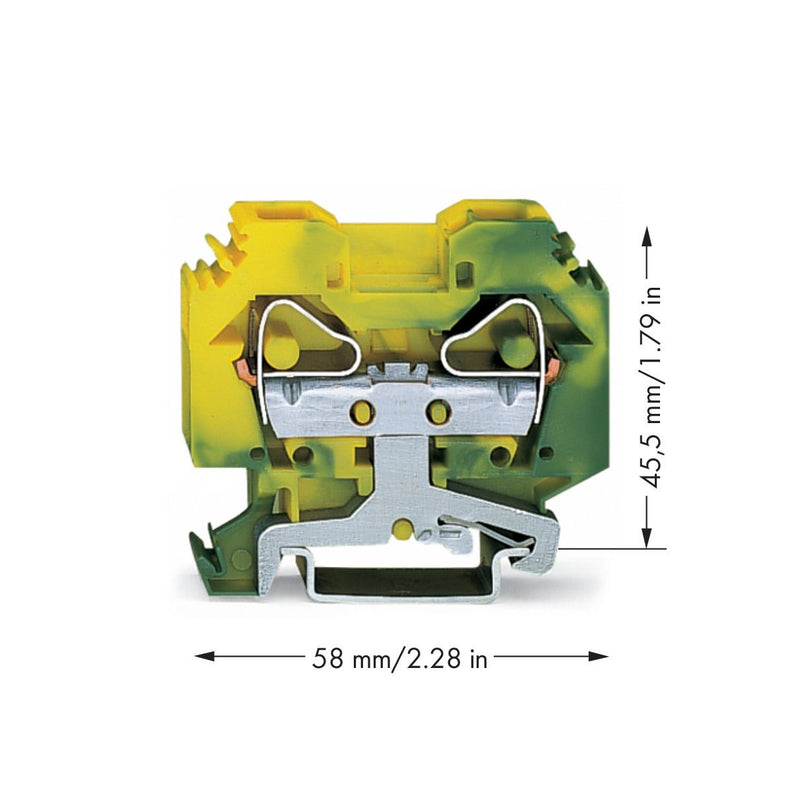 WAGO - Schutzleiter-Reihenklemme Schutzleiterklemme 283-107 0,2-16mmq gn/gelb