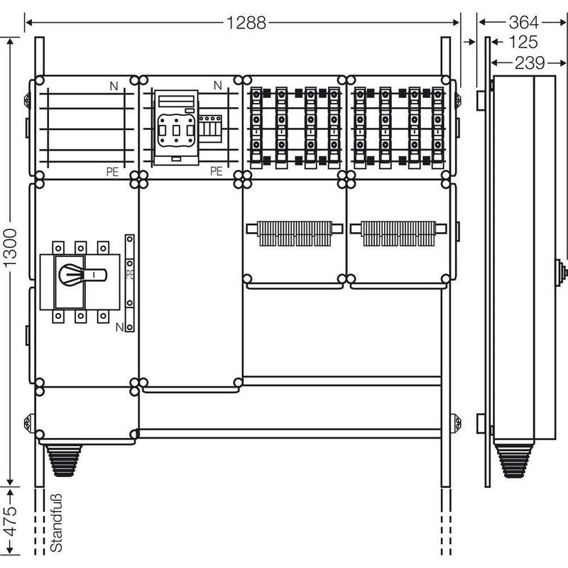 Hensel - Verteilerschrank für Energieversorgung Ladeverteiler Mi EV 22kW 8001 f.8 Ladep. a 22kW