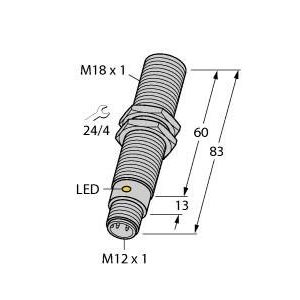 Turck - Kapazitiver Näherungsschalter Sensor BC5M18AN4XH1141/S250 kapazitiv
