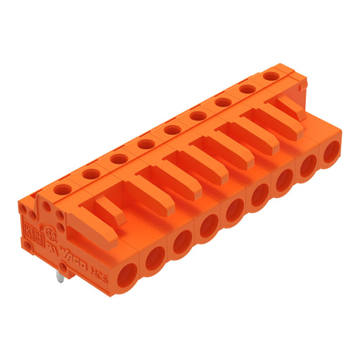 WAGO - Leiterplattensteckverbinder THT-Federleiste abgewink. 232-269 Maß 5,08mm,orange − 50 Stück