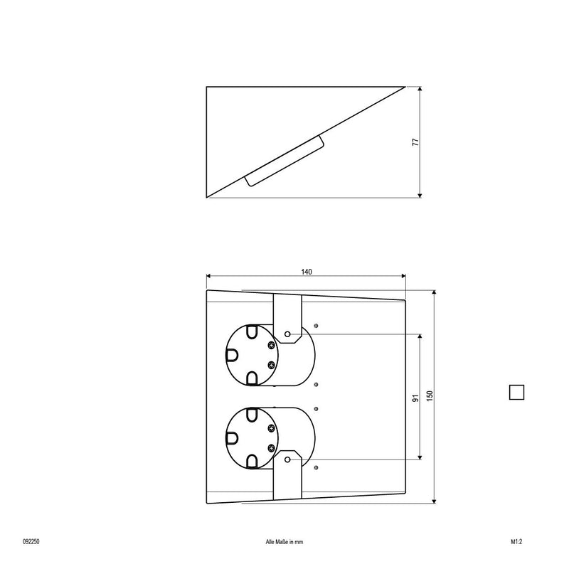 EVN Lichttechnik - Steckdose Möbelanbau-Steckdose 092 250 eds Doppel- 230V 16A