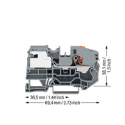 WAGO - Neutralleitertrenn-Reihenklemme Potentialausgleichsklemme 2216-7111 16 mm²,Push − 25 Stück