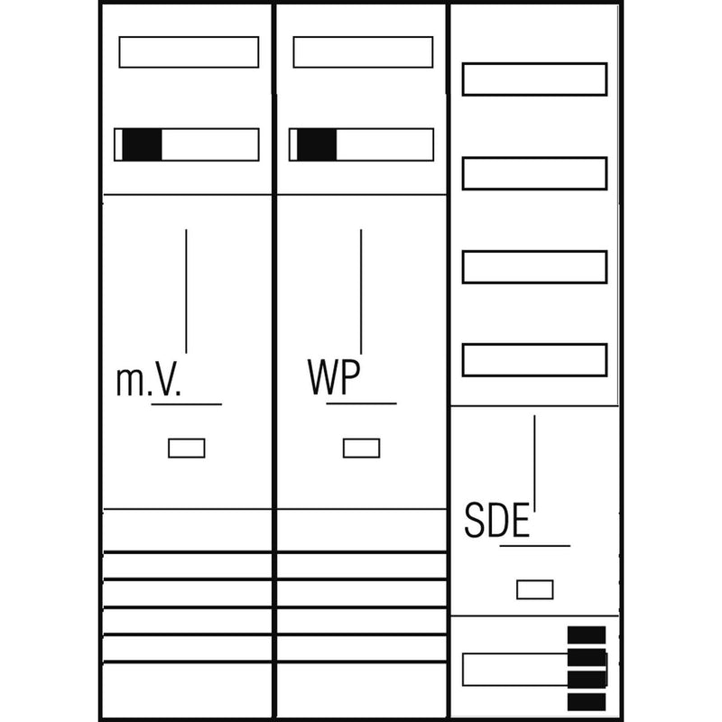 ABN - Zählerfeld Komplett-Zählerplatz 3Pkt. Z37D414N 1Z 1WP 1SDE 1V3 o.SH