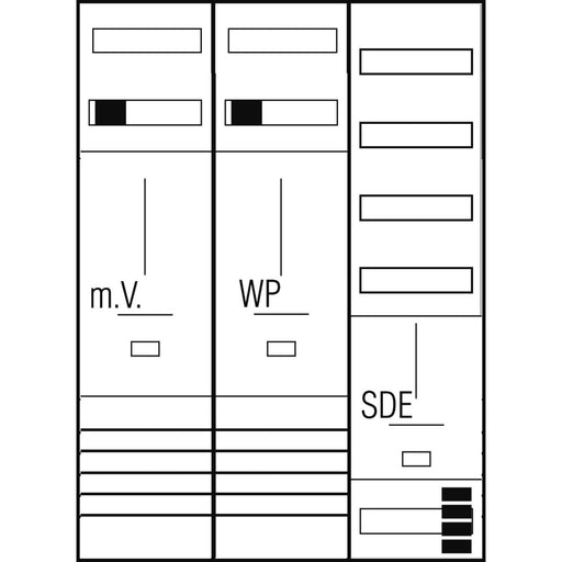 ABN - Zählerfeld Komplett-Zählerplatz 3Pkt. Z37D414N 1Z 1WP 1SDE 1V3 o.SH