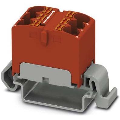 Phoenix Contact - Durchgangs-Reihenklemme Verteilerblock PTFIX 6X4-NS35A RD waager, 0,2-6qmm rt − 10 Stück
