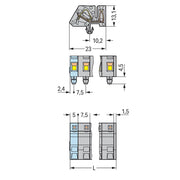 WAGO - Kabelsteckverbinder für Leiterplattensteckverbinder 1-Leiter Federleiste 731-543/008-000 CAGECLAMP 2,5mm²,gr − 10 Stück