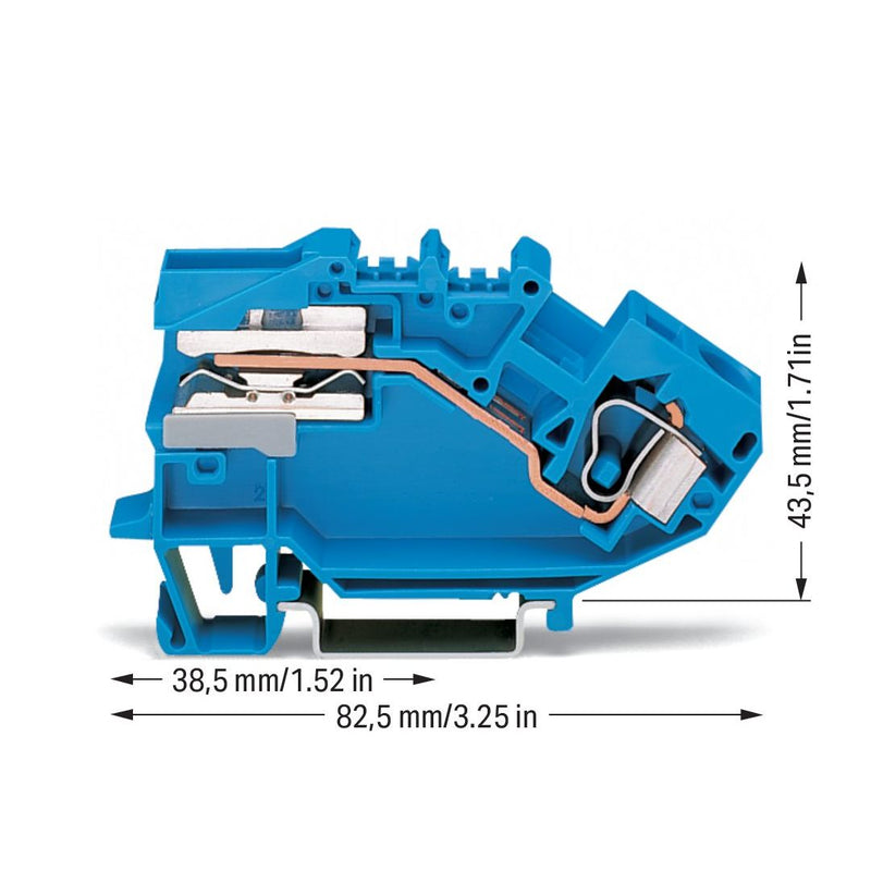 WAGO - Neutralleitertrenn-Reihenklemme Trennklemme 784-613 0,2-10mmq blau