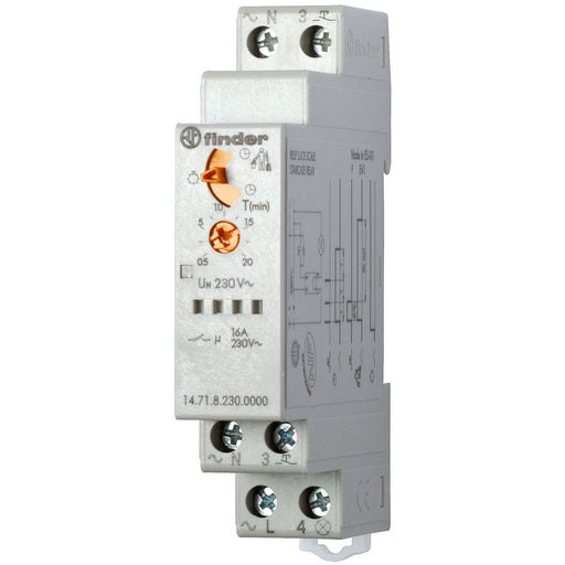 Finder - Treppenlichtzeitschalter Treppenhausaut.N/L schalt. 14.71.8.230.0000 1S 16A 230VAC − 1 Stück by Finder
