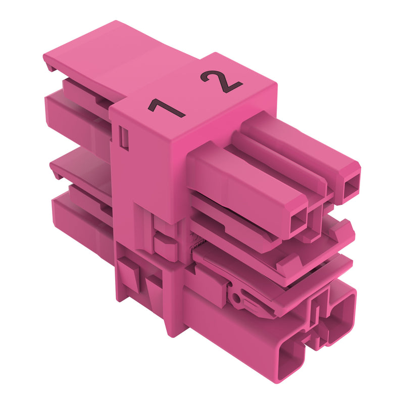 WAGO - Kompaktverteiler für steckbare Gebäudeinstallation 3-fach-Verteiler 2-polig 770-1706 Kod. B,pink − 50 Stück