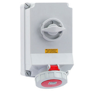 Bals Elektrotech - CEE-Steckdose abschaltbar, abgesichert (IEC 60309) Wandsteckdose abschaltbar 16602 verriegelt 63A 5p 4