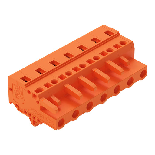 WAGO - Kabelsteckverbinder für Leiterplattensteckverbinder 1-Leiter-Federleiste 231-707/008-000 CAGECLAMP,2,5mm²,or − 50 Stück