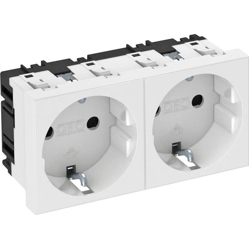 OBO Bettermann - Steckdose 0 Grad, 2-fach STD-D0 RW2 Schutzkontakt