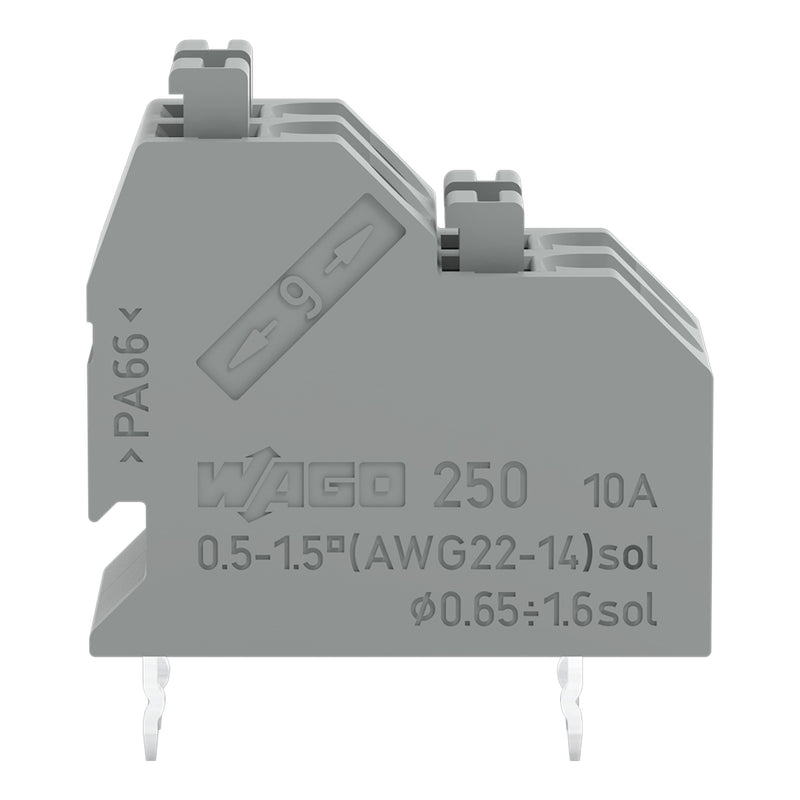 WAGO - Leiterplattenklemme DoppelstockLeiterplattenk. 250-702 Drücker,1,5mm²,gr − 66 Stück