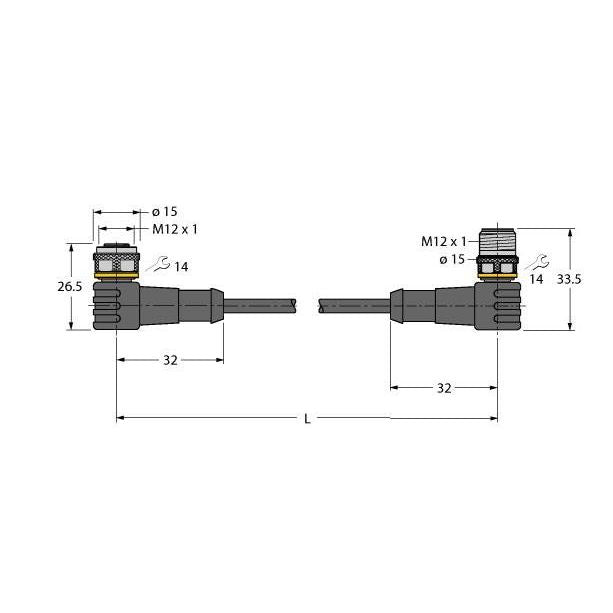 Turck - Konfektioniertes Sensor-Aktor-Kabel Aktuator- u. Sensorleitung WKC5TP7X30.6WSC5TTXL PUR