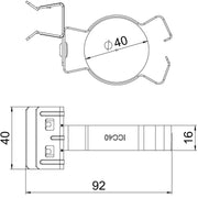 OBO Bettermann - Befestigungsklammer Trägerklammer SCHPC 15-20 D40 m.Rohraufna. 36-40mm − 50 Stück