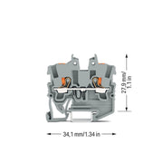 WAGO - Durchgangs-Reihenklemme Mini-Durchgangsklemme 2250-1201 2-Leiter, 1 qmm, gr − 100 Stück