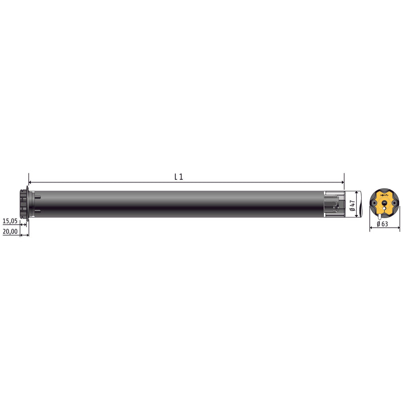 Somfy - Rohrmotor Funkeinsteckantrieb 1243635 io 20/17 SW 60 ED