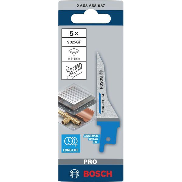 Bosch - Säbelsägeblatt PRO Thin Metal S325GF 2608658987VE(5) Säbelsägeblatt 1,25 − 5 Packung