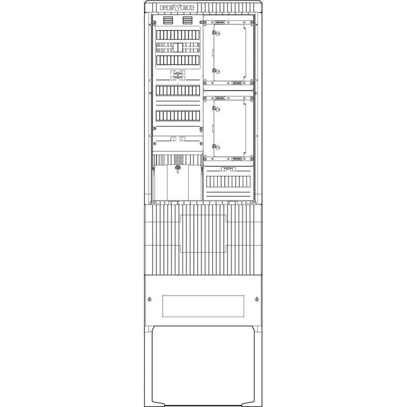 ABN - Zähler-Komplettschrank Zähleranschlusssäule SZ205ZA2504 2 ZP APZ 5pol