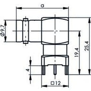 Telegärtner - Koax-Steckverbinder BNC-Winkelbuchse 100023538 75Ohm löt f.gedr.Sch − 5 Stück