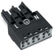 WAGO - Steckverbinder für steckbare Gebäudeinstallation Buchse 770-203 2x0,5-4mmq schwarz − 100 Stück