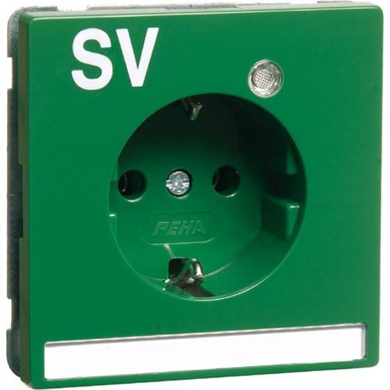 Peha - Schalter-/Steckdosenkombination Steckdose SCHUKO D95651142LED/4 NA SV Beschrift.,LED,SV,gn