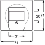 Busch-Jaeger - Einsatz/Abdeckung für Kommunikationstechnik Zentralscheibe alu/si 1766-783 f.UAE/TAE/LS