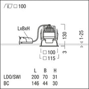 Zumtobel Group - Downlight/Strahler/Flutlicht LED-Deckeneinbauleuchte PANOS EVO #62906989 Q100H 840 230V GD WH