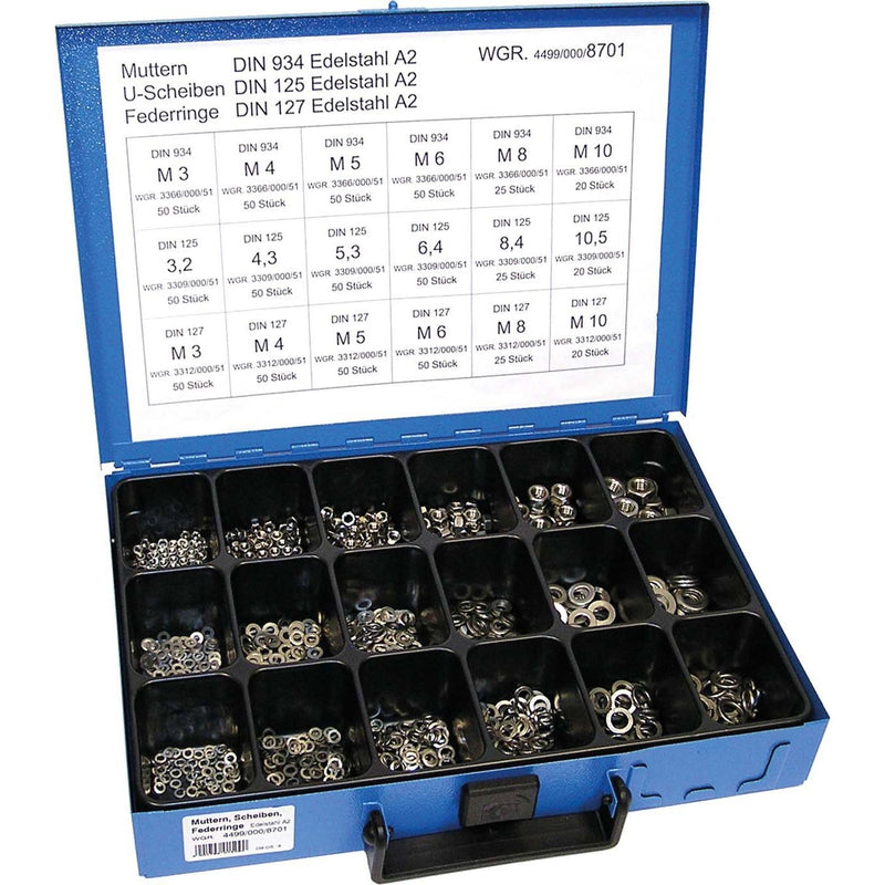 Dresselhaus - Sortimentskasten Befestigungmaterial Befestigungs-Sortiment 4499/000/06 8701 Muttern und Scheiben