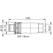 WAGO - Zubehör/Ersatzteile für Steuerungen M12-Stecker axial 5-polig 756-9207/050-000 axial,5-polig