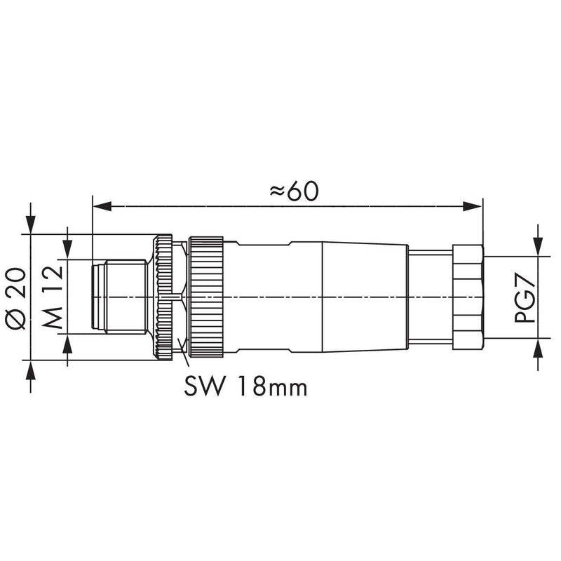 WAGO - Zubehör/Ersatzteile für Steuerungen M12-Stecker axial 5-polig 756-9207/050-000 axial,5-polig