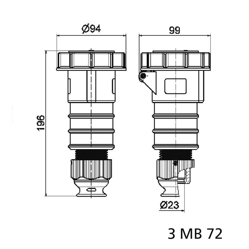 Bals Elektrotech - CEE-Kupplung (IEC 60309) CEE Kupplung 310426 32A, 4-polig − 10 Stück