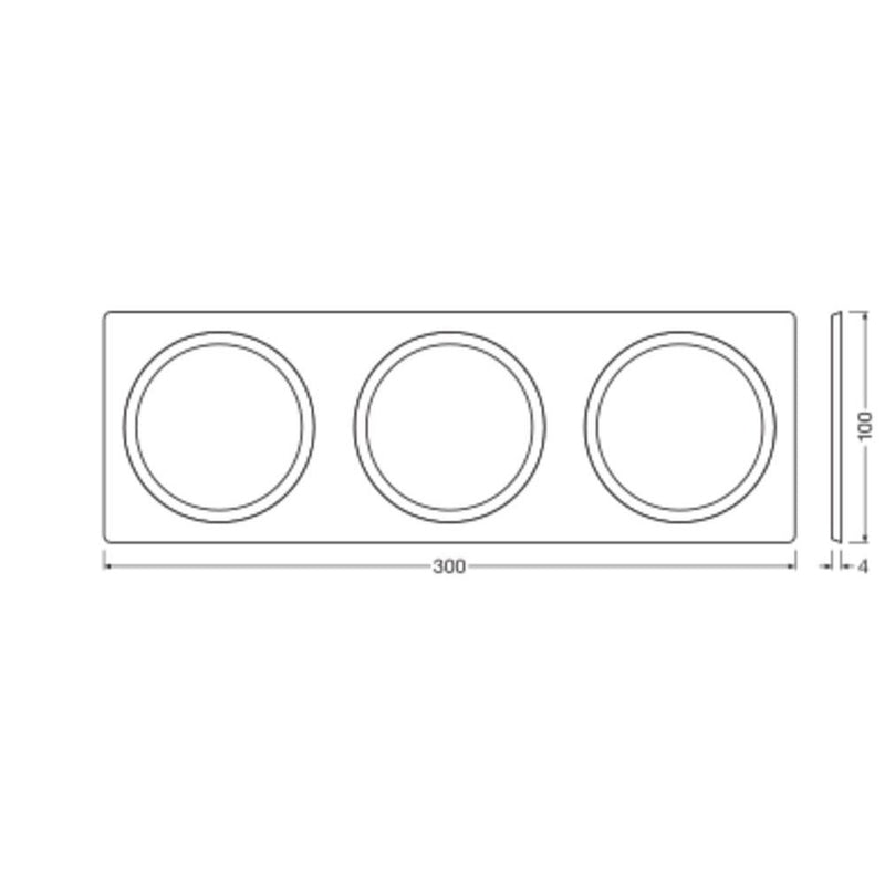 Ledvance - Mechanisches Zubehör/Ersatzteile für Leuchten Rahmen rechteckig SPOTF.100X3003XD68SI silber