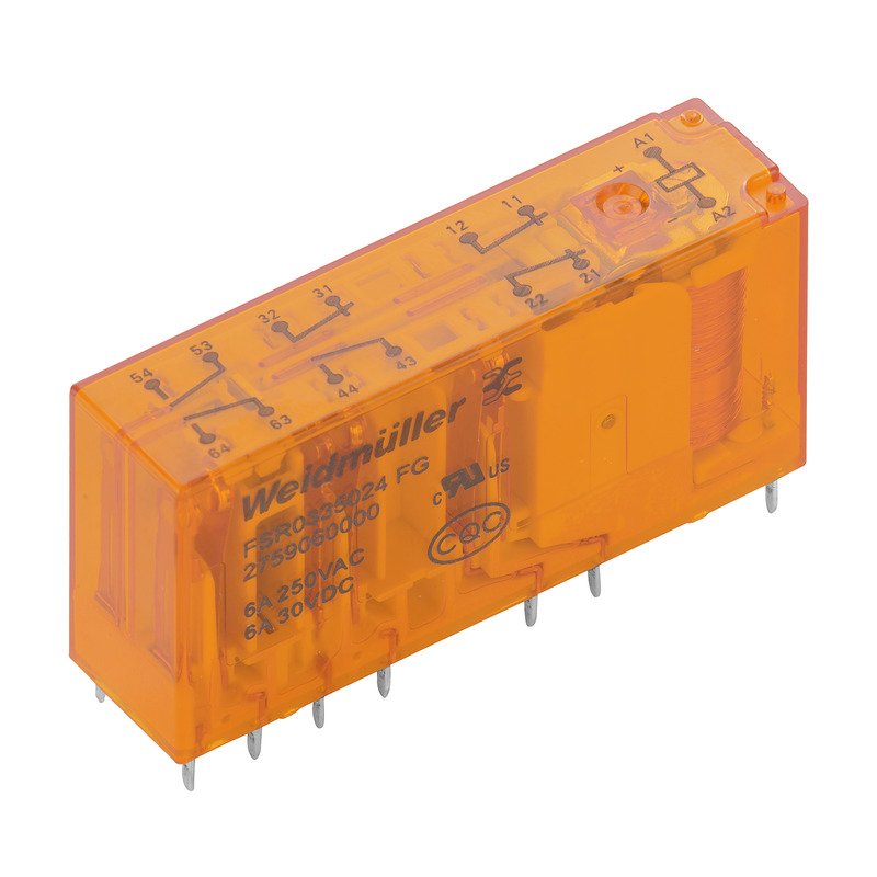 Weidmüller - Schaltrelais Miniatur-Industrierelais FSR0335024 FG 24VDC 10% 3Ö3S − 5 Stück