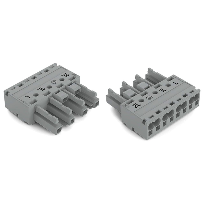 WAGO - Steckverbinder für steckbare Gebäudeinstallation Buchse 4-polig 770-244/064-000 Kod. B,grau − 50 Stück