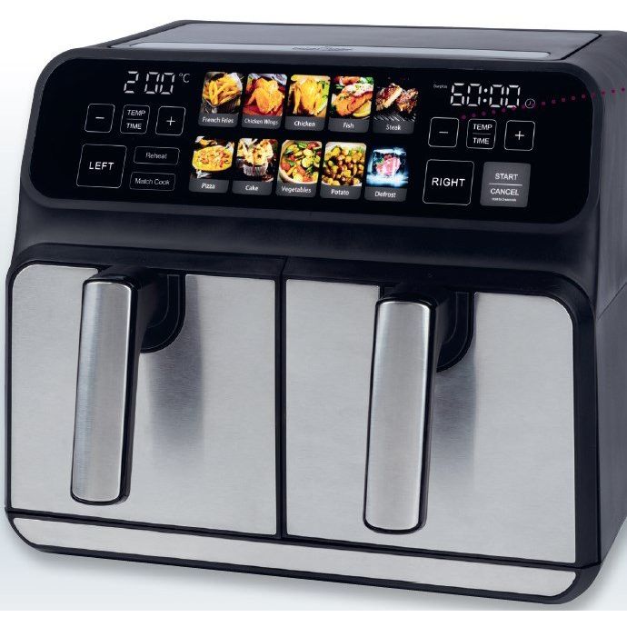 PROFICOOK - Fritteuse Doppel-Heißluft-Fritteuse PC-FR 1287 H Grafik-Display