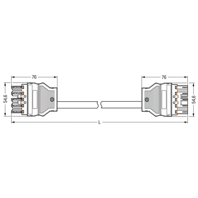 WAGO - Konfektionierte Leitung für steckbare Gebäudeinstallation konfekt.Verbindungsleitung 771-8985/016-404 Eca,Buchse Stecker − 1 Stück