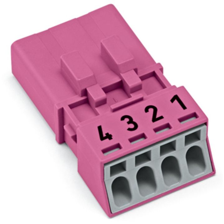 WAGO - Steckverbinder für steckbare Gebäudeinstallation Stecker 4-polig 890-294 pink − 50 Stück