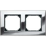Merten - Abdeckrahmen Metallrahmen 2f.chrom 475239 waage/senkrecht