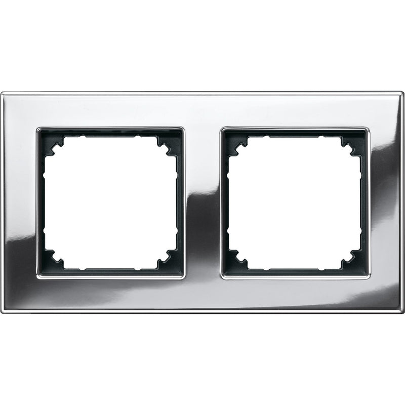 Merten - Abdeckrahmen Metallrahmen 2f.chrom 475239 waage/senkrecht