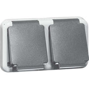 Peha - Schalter-/Steckdosenkombination Steckdose SCHUKO 2fach D 6632 WAB O.D. grau