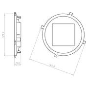 Kaiser - Zubehör/Ersatzteile für Leuchteneinbaugehäuse Frontteil HaloX 100 1281-08 DA 68x68 für O-Beton − 10 Stück