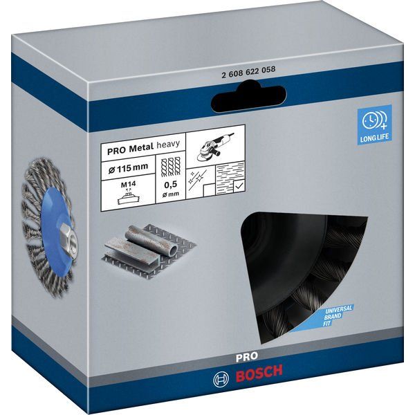 Bosch - Rotierende Drahtbürste PRO Metal heavy 2608622058 Kegelbürste 115 x